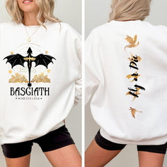 Fourth Wing -  Basgiath War College Sweatshirt ,Dragon Rider, Fourth Wing Hoodie, Violet Sorrengail,Xaden Riorson, Fly or Die,Riders Quadrant,Rebecca Yoros