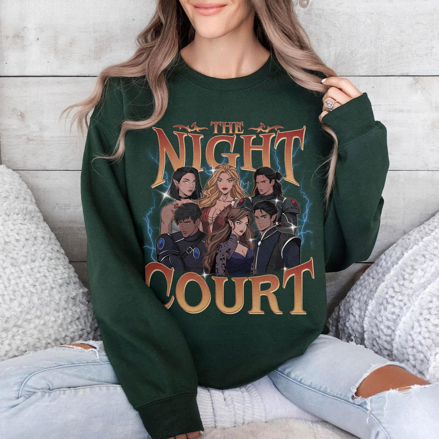 ACOTAR -  The Night Court FanArt Sweatshirt, The Inner Circle ACOTAR Band T Shirt, City Of Starlight, SJM Inspired Bootleg, Bookish Merch