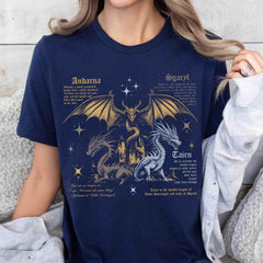 Fourth Wing -  Vintage Fourth Wing Dragon Shirt, Tairn Andarna Shirt, Dragon Rider Shirt, Basgiath War College Dragon Tee, Bookish Gift, Fantasy Reader