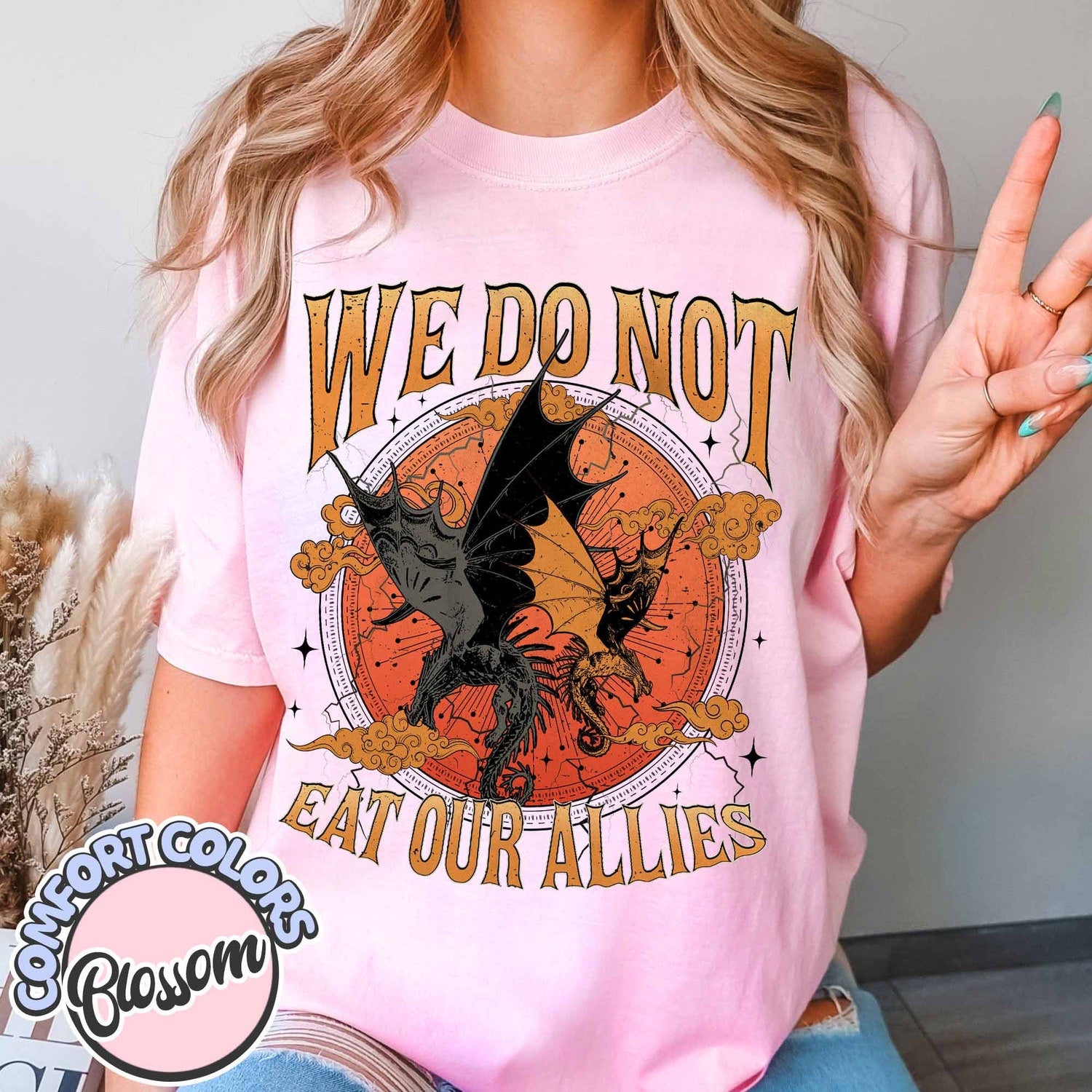 Fourth Wing -  We Do Not Eat Our Allies Comfort Colors Shirt, Fourth Wing Tee, Die or Fly Tee, Basgiath War College Tee, Book Lover Tee, Dragon Rider Tee