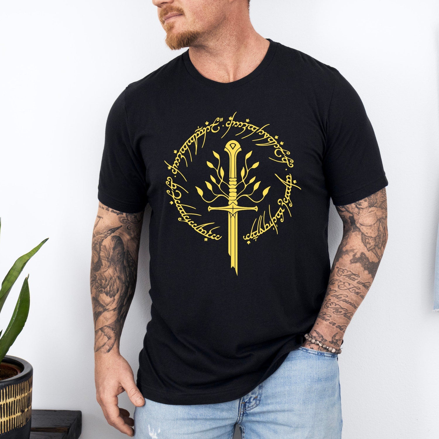 LOTR -  Tolkien T-Shirt, Narsil Broken Blade Tee, LOTR Unisex Shirt, Lord of the Rings, LOTR FAN Nerdy Gift,  Gifts for Book Lovers,Elven Tree Shirt