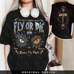 Fourth Wing -  Dragon Rider Shirt, Onyx Storm Brave The Dark Sweatshirt, Fly Or Die Fourth Wing Series Tee, Gift For Dragon Books Lover