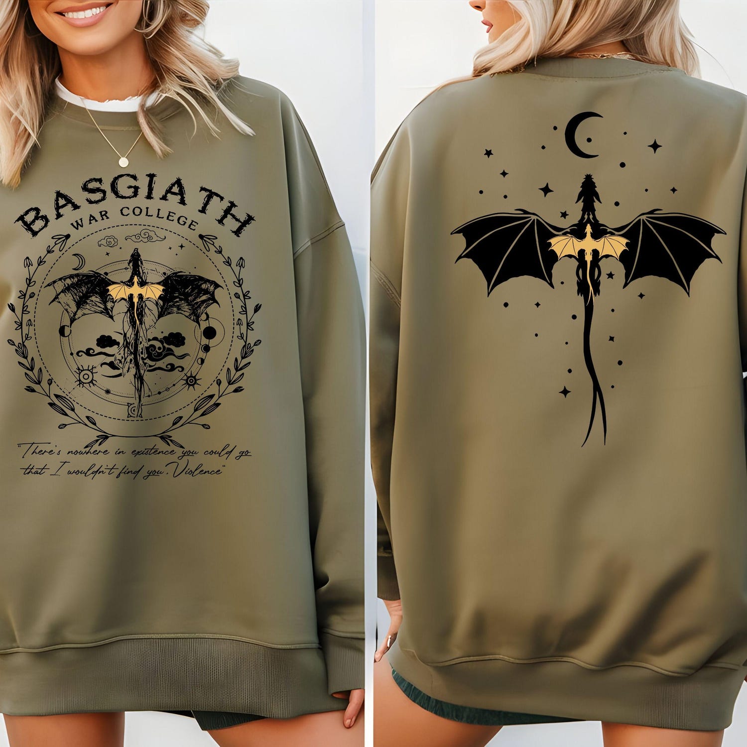 Fourth Wing -  Basgiath War College Sweatshirt, Fourth Wing Hoodie, Dragon Rider Sweater, Violet Sorrengail, Rebecca Yoros, Basgiath Bookish Sweater, LT619