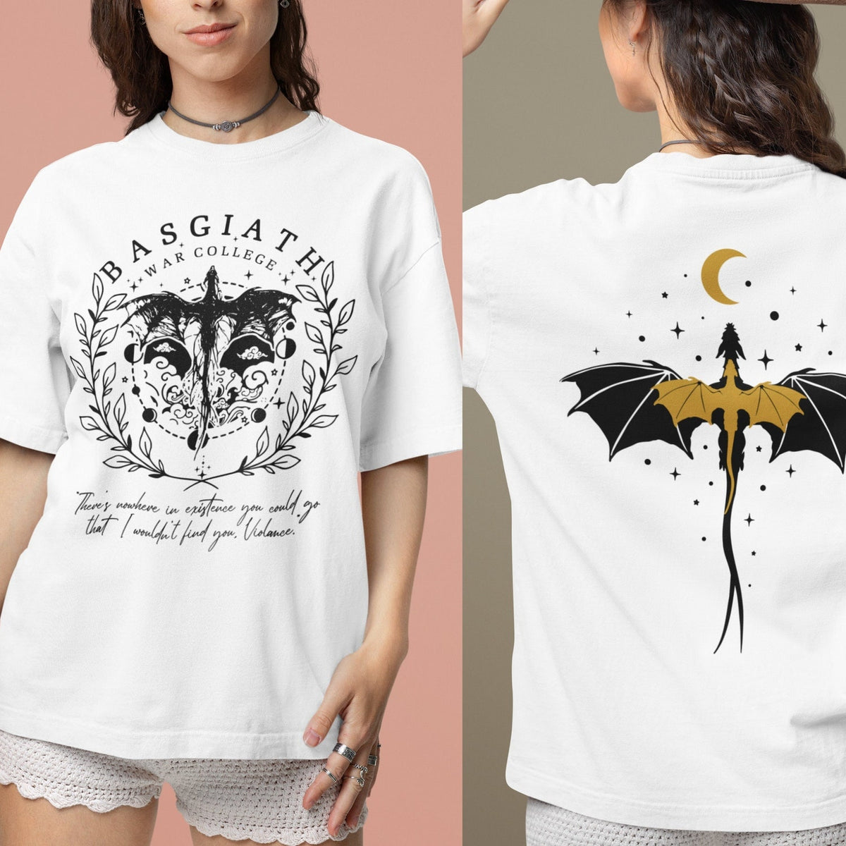 Fourth Wing -  Fourth Wing Double-Sided T-shirt, Basgiath War College Shirt, Basgiath War College Gift, Fourth Wing Shirt, Bookish Dragon Rider Shirt